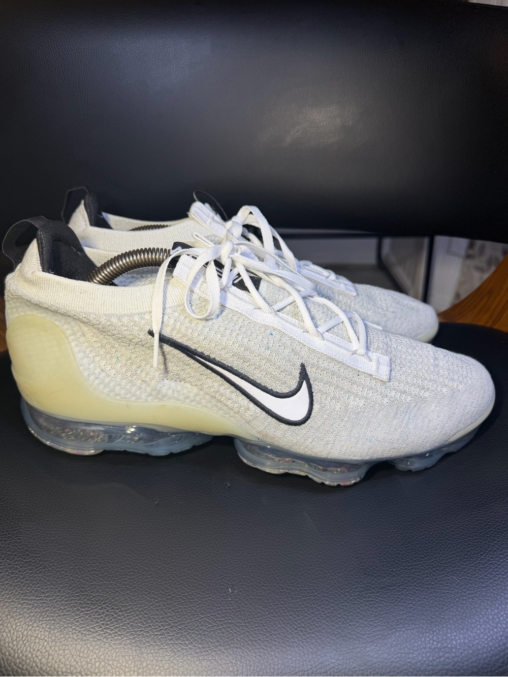 Nike Air VaporMax 2021 Flyknit 'Monochrome' DH4084-100 Sz 14 Excellent